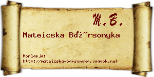 Mateicska Bársonyka névjegykártya